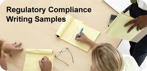 Regulatory compliance writing samples from Hoffman Marketing Communications